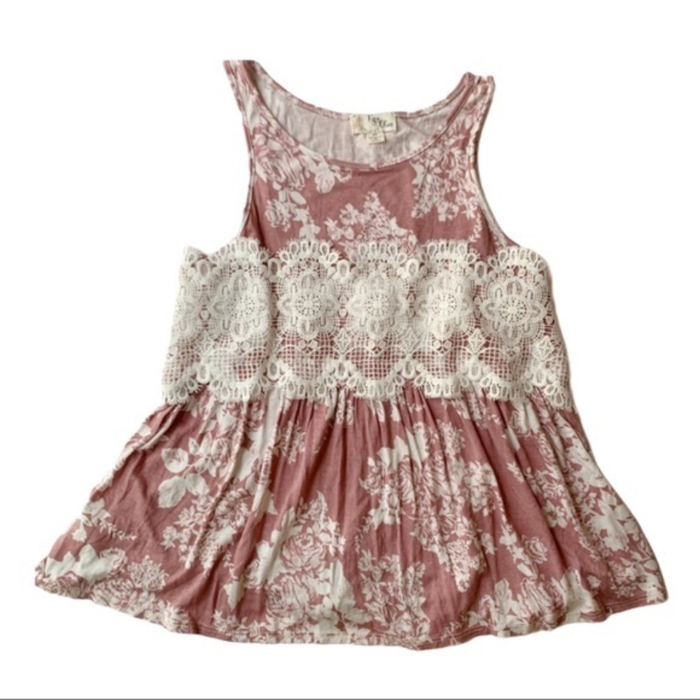 FIG & OLIVE  Floral and Lace Tank Top